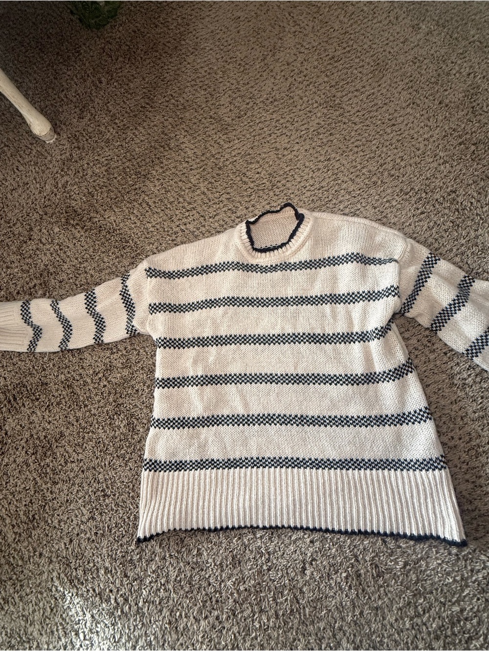 SHEIN cream and black sweater